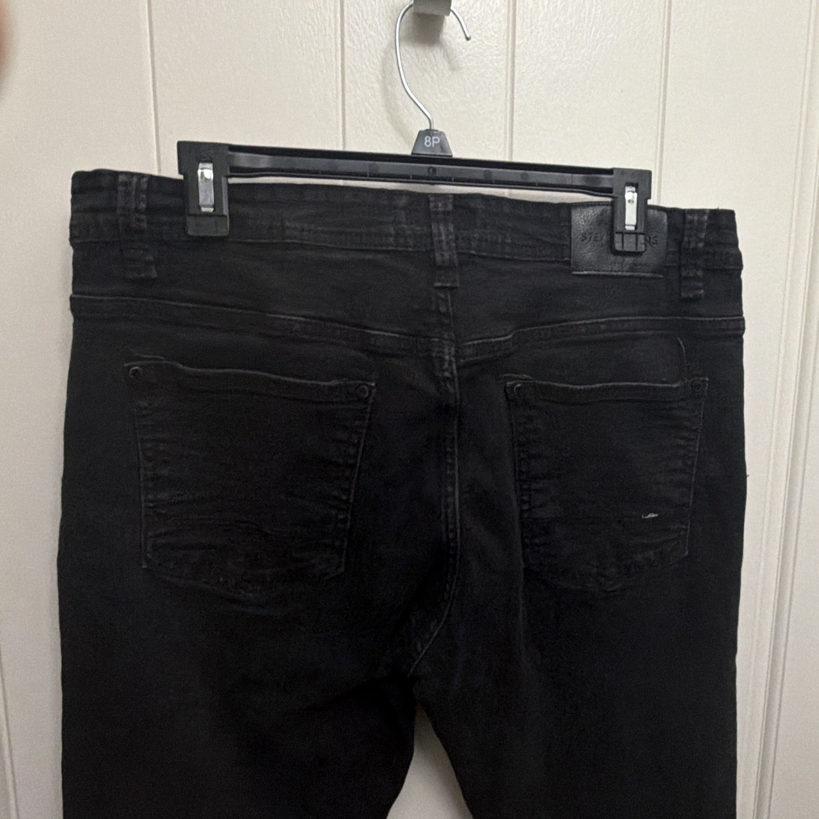 Steve’s Jeans Men’s Black Slim Fit Skinny Dark Wash Stretch Denim