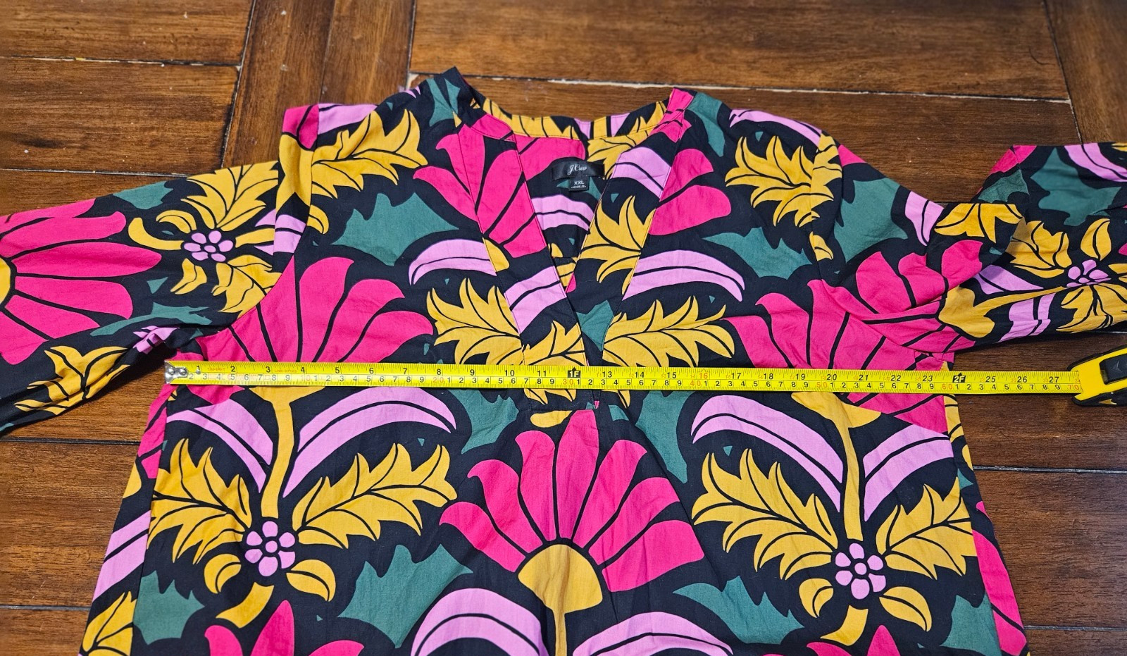 J Crew Floral Top Women XXL Ratti Grandi Fiori Cruise Cotton Boho Pink Black