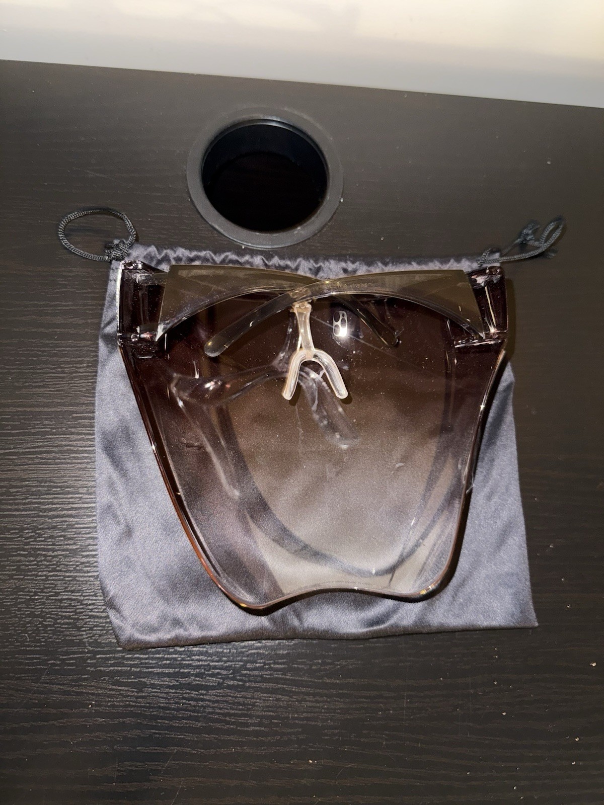 Oversized Full Face Cover Mirror Shield Reflective Shade Safety Glasses Brown🤩