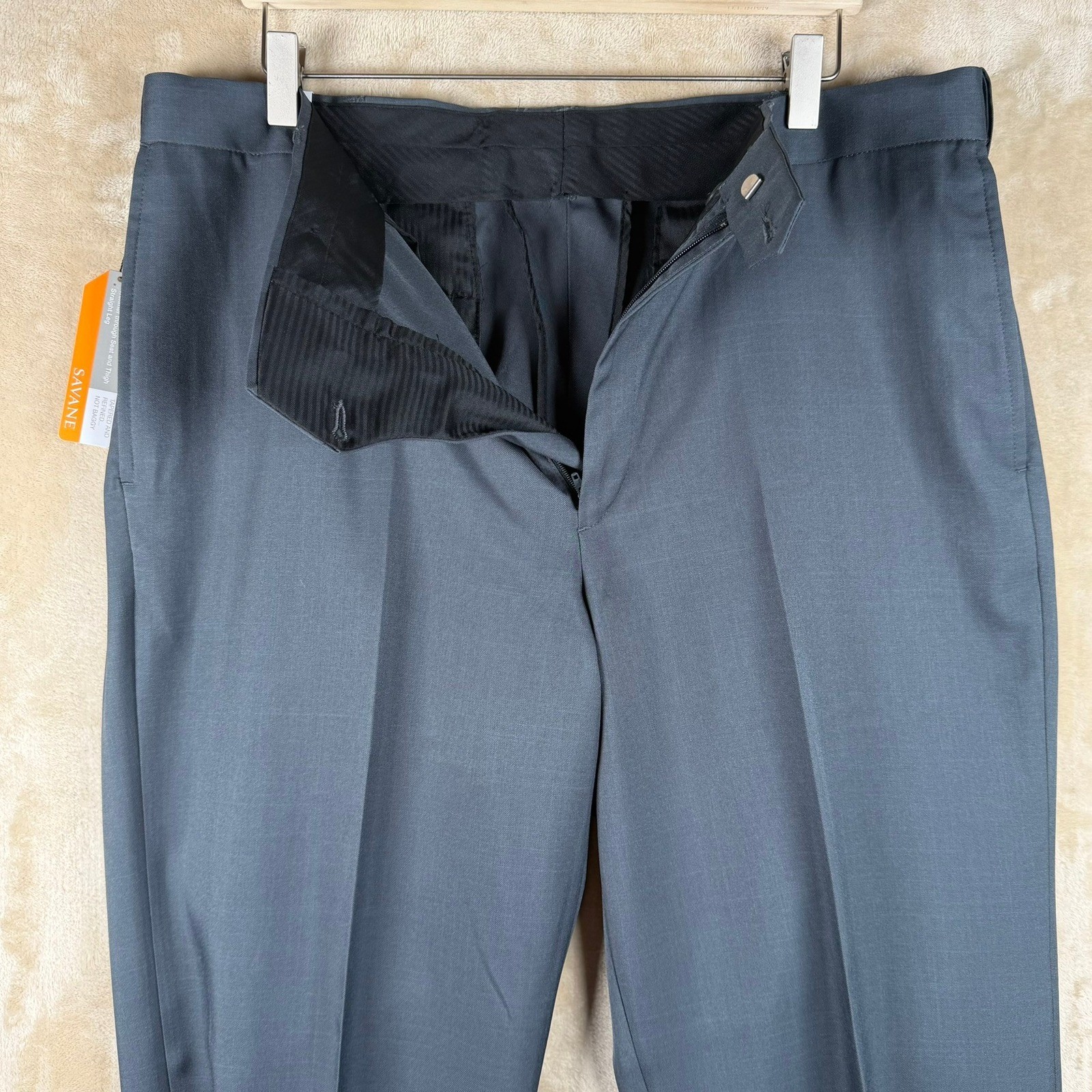 Savane Select Edition Men 36×30 Charcoal Gray Comfort Waist Straight Fit Pants