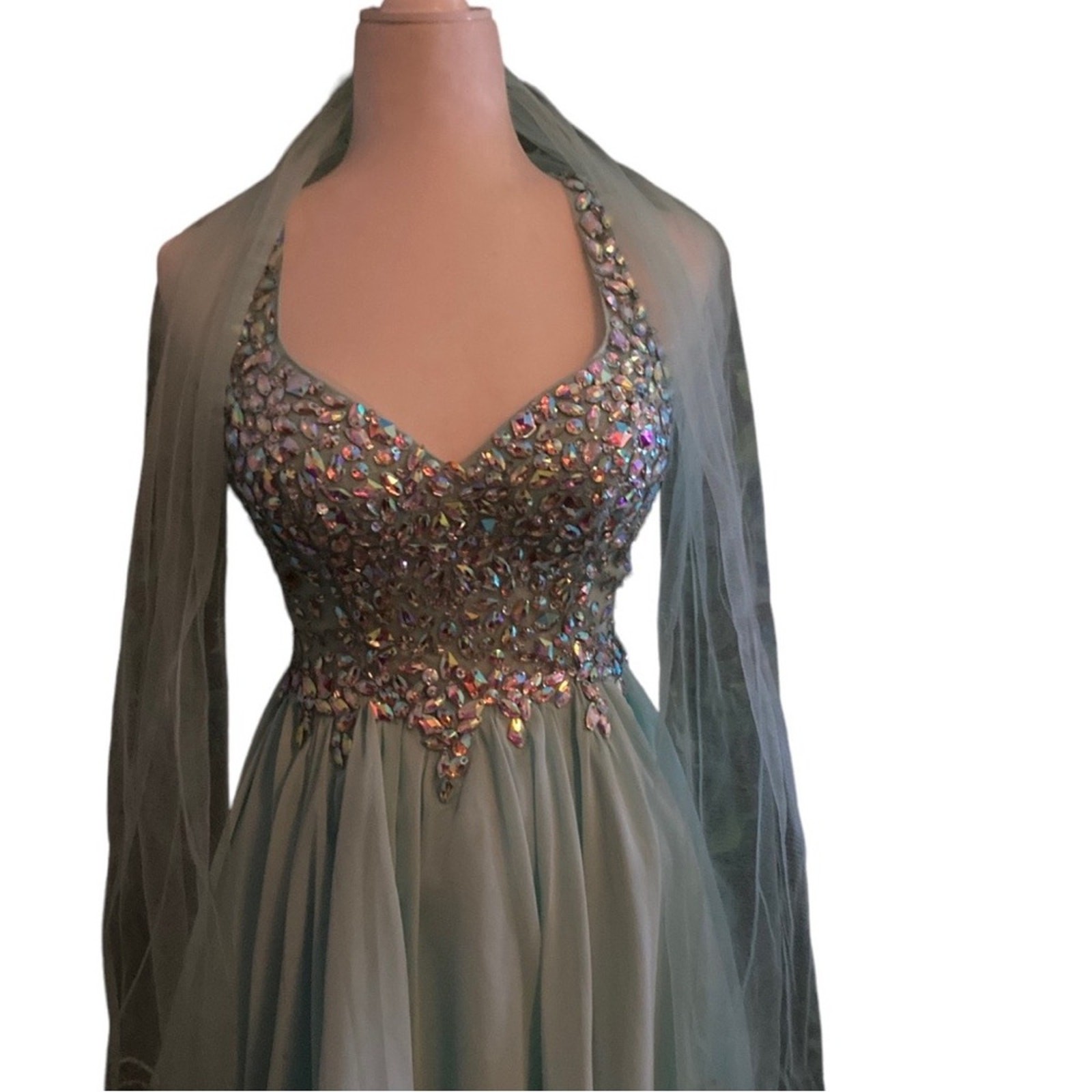 Stunning Blue Iridescent Prom/Cocktail Dress By Dancing Queen