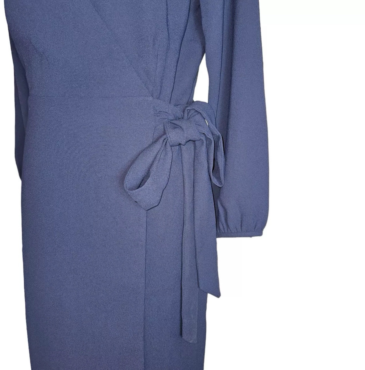 J Crew 365 Crepe Navy Blue Wrap Dress Size 4 3/4 Sleeve Lined Classic Work