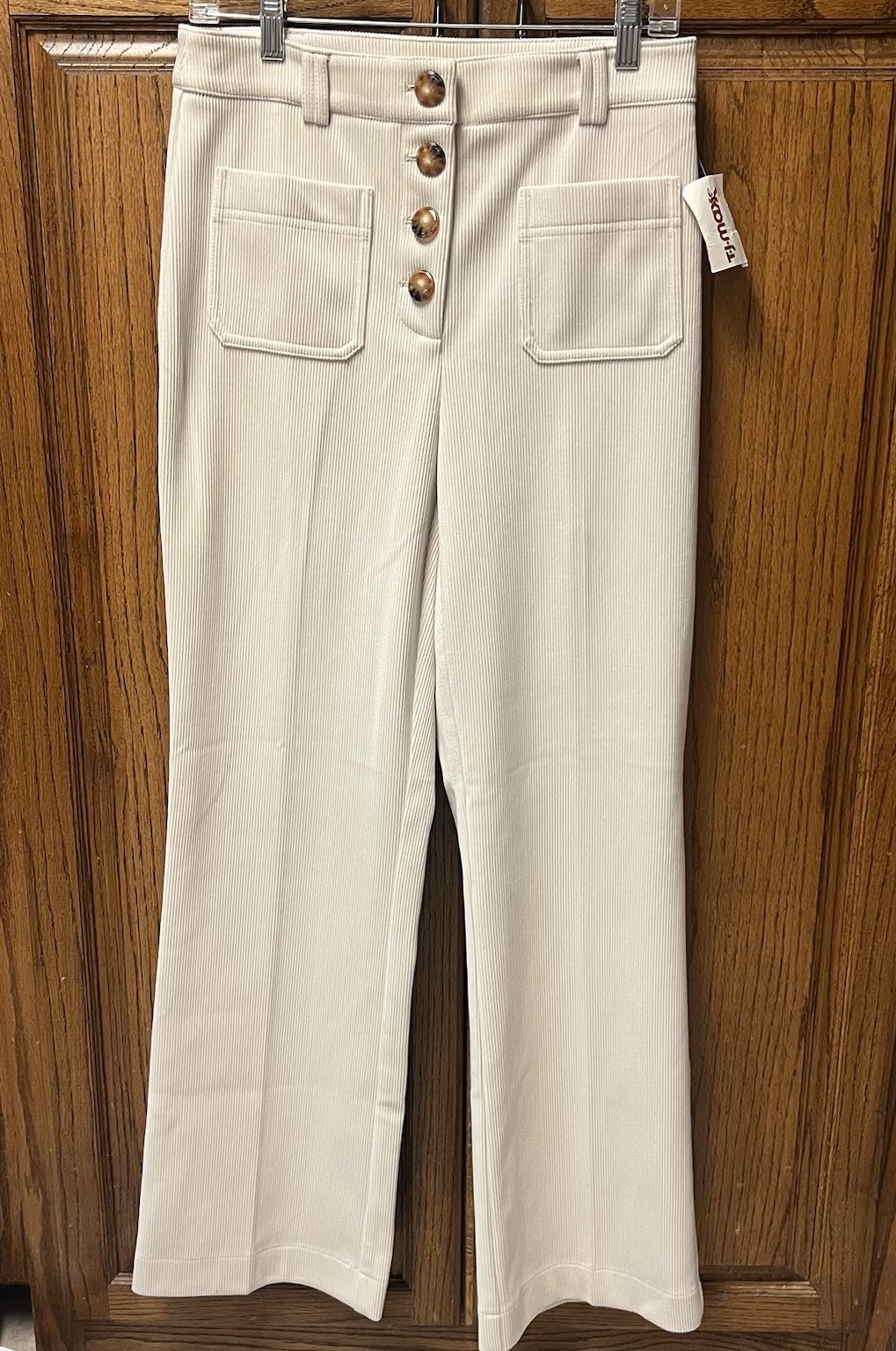 NWT Joie Corduroy Pants Sz 6 Cream Silky Soft Fine Cord Stretch 31” Inseam
