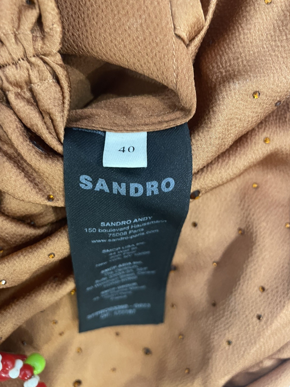Sandro Paris Praline Ruched Rhinestone Dress