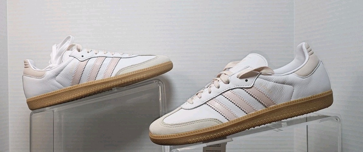 Size 9.5-Women Adidas Samba OG White Wonder Quartz Gum