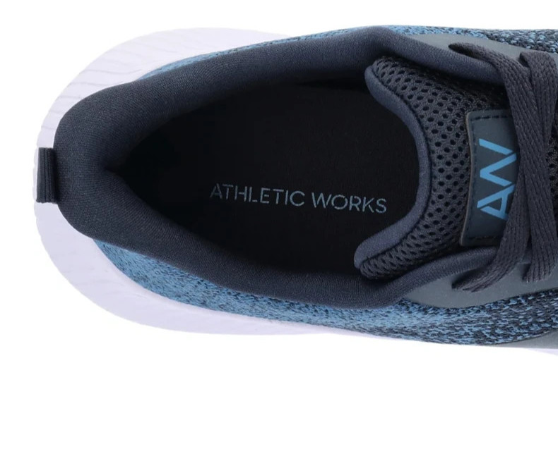 Athletic Works Men’s size 8.5 Running Memory Foam Sneakers Navy/ White