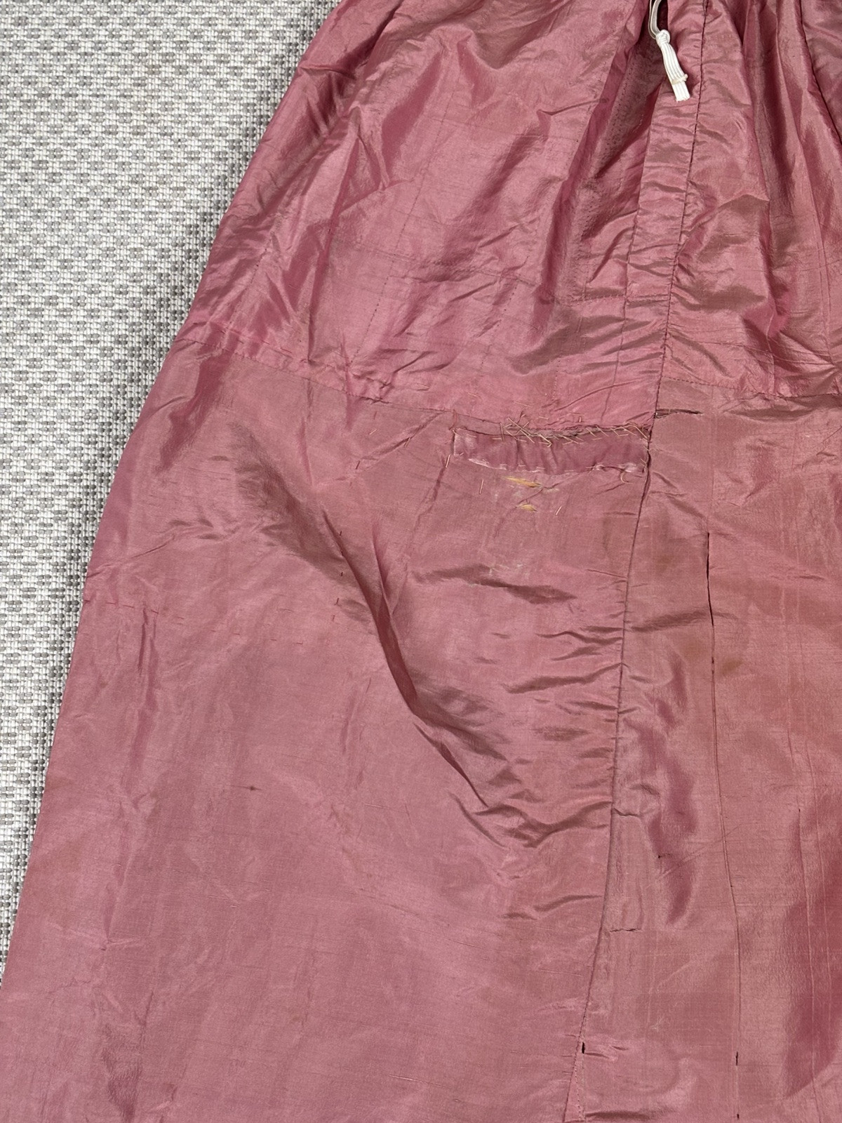 Antique Middle Eastern Harem Pants Shiny Pink Silk Drawstring Waist AS IS
