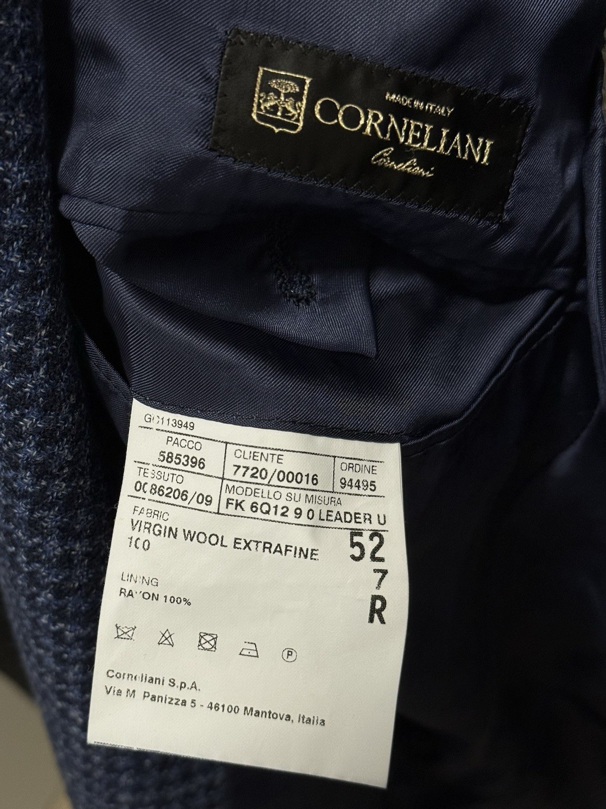 DDP Corneliani Mens Blazer Sport Coat Checked Wool size IT-52R/US-42R