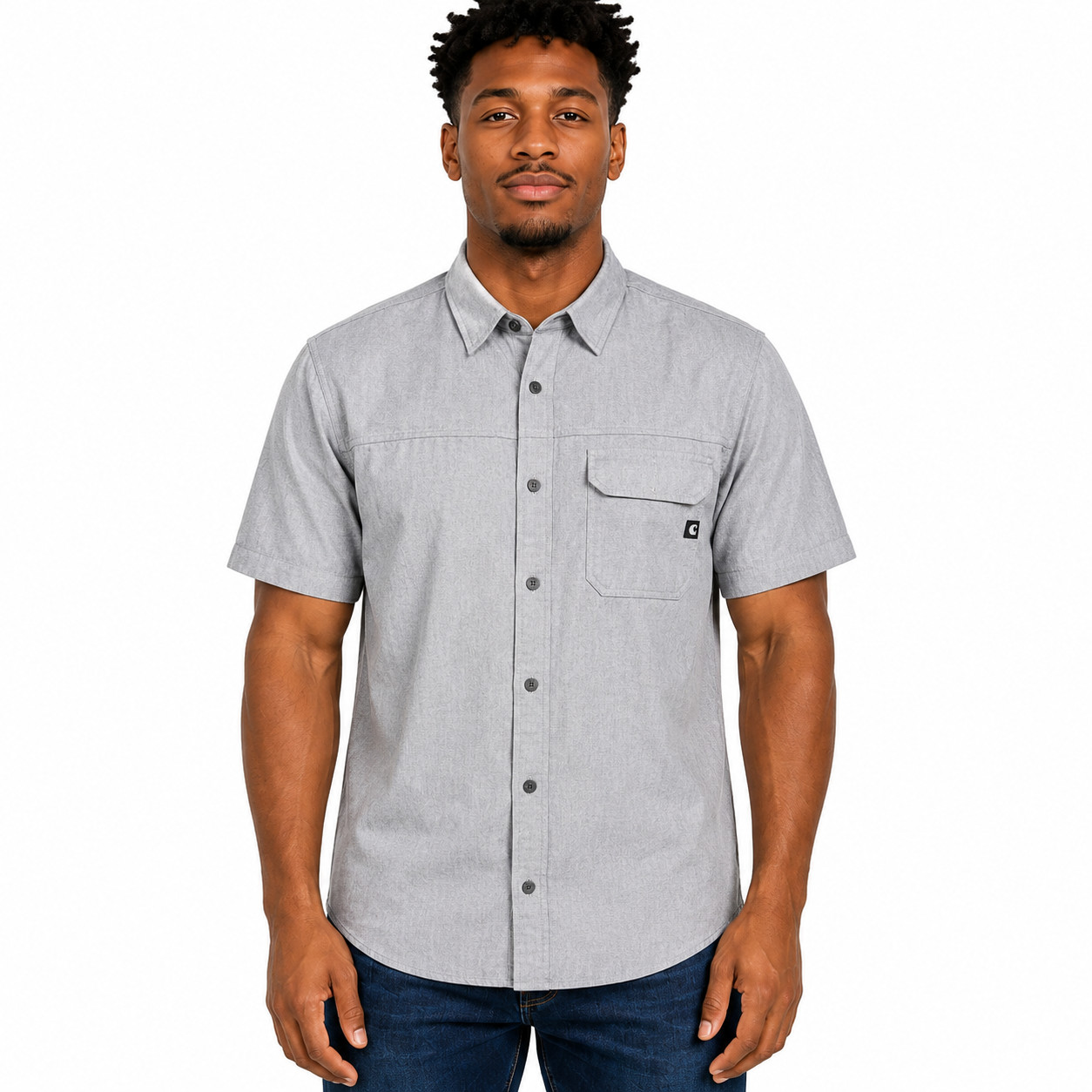 Marmot Shirt Mens Medium Grey Short Sleeve Hiking Gorpcore Outdoor Pocket