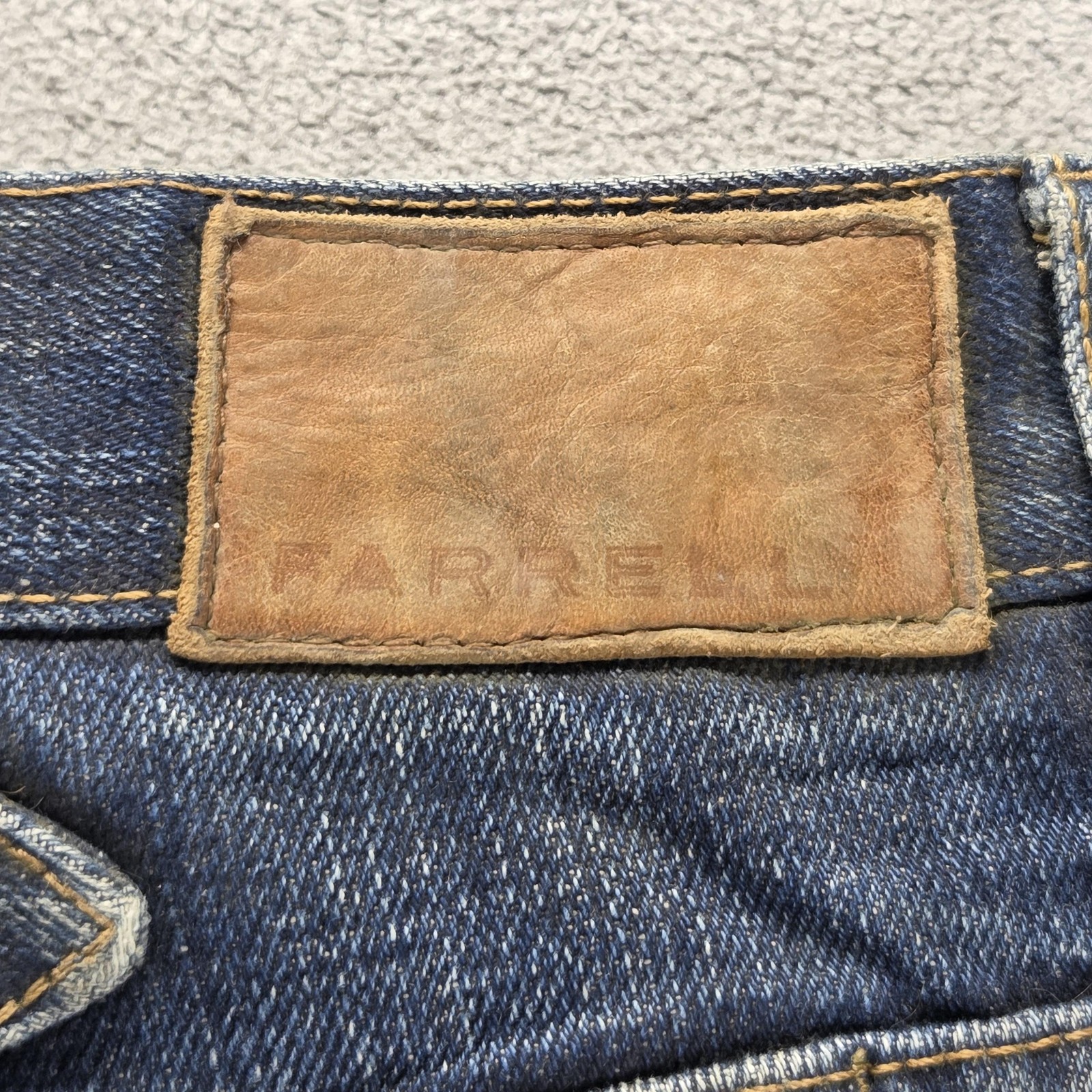 Selvedge Jeans Mens 34×32 Blue Regular Straight Farrell Buckle Back Honeycomb