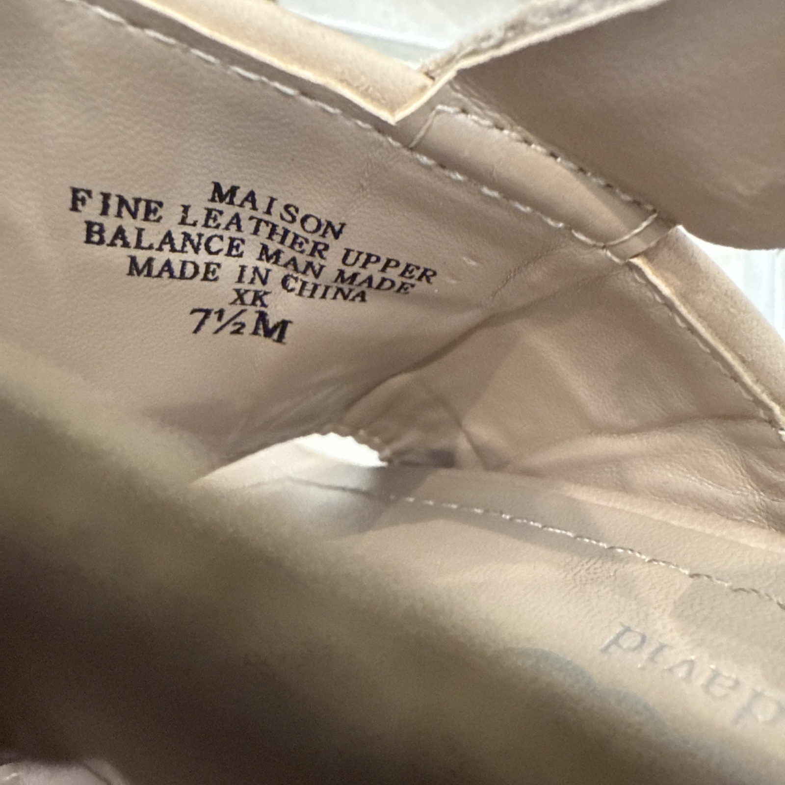 Charles By Charles David Leather Maison Beige Nude Sandle Block Heels Size 7.5M