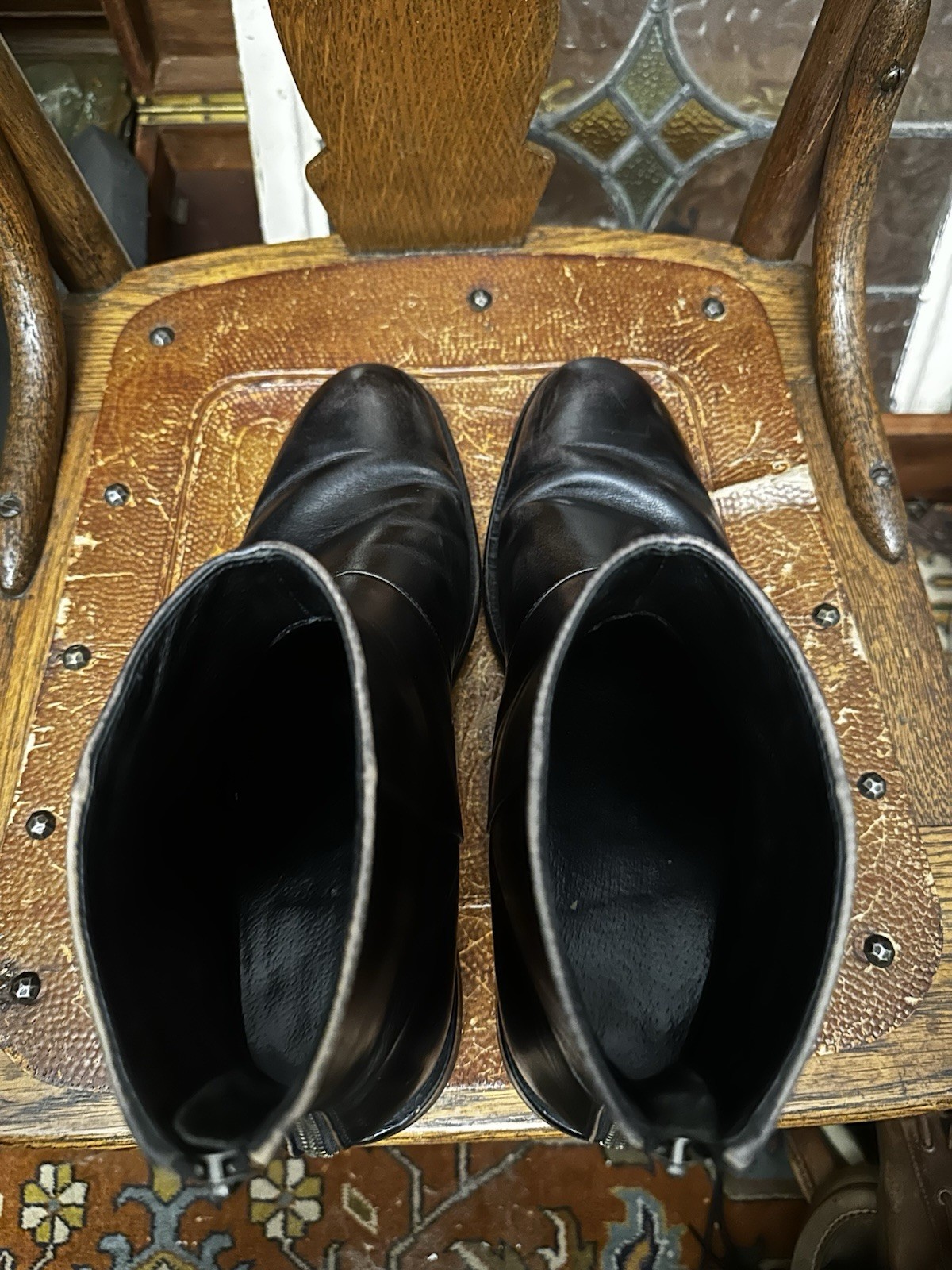 John Varvatos NYC Back Zip Black Leather Chelsea Boot Men’s 9.5 M