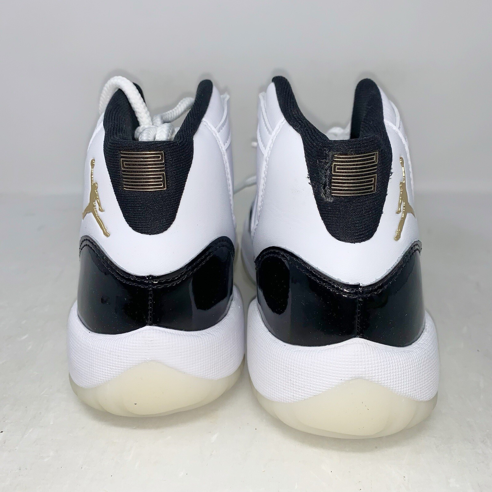 Air Jordan 11 DMP Gratitude White Sneakers, Size 4.5Y / 6W 378038-170