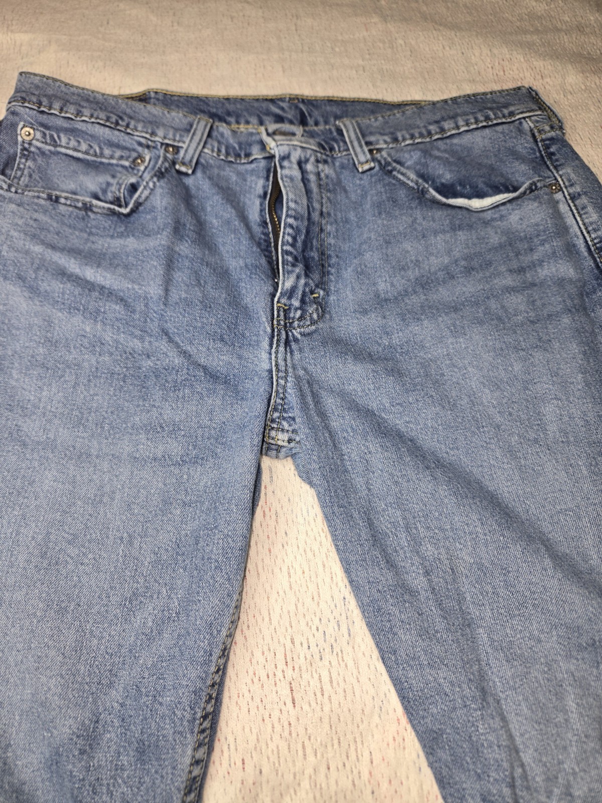 Levi’s 502 Men’s Taper Fit Blue Jeans Waist 36 Inseam 32 Rare Blank Red Tab A11