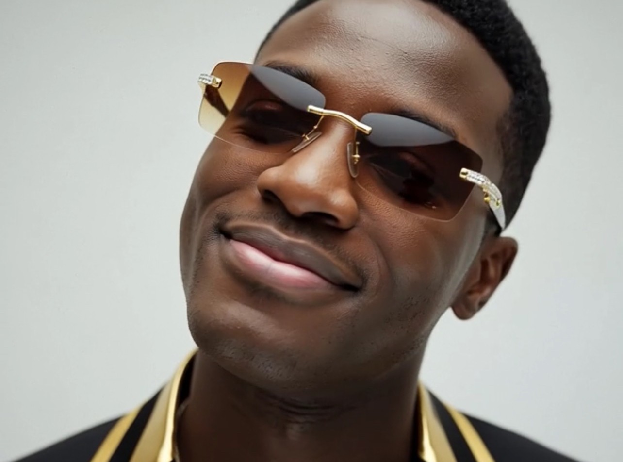 Diamond Sunglasses BUFF’S BLUE lens gold Buffs Retro vintage Hip Hop rapper Iced