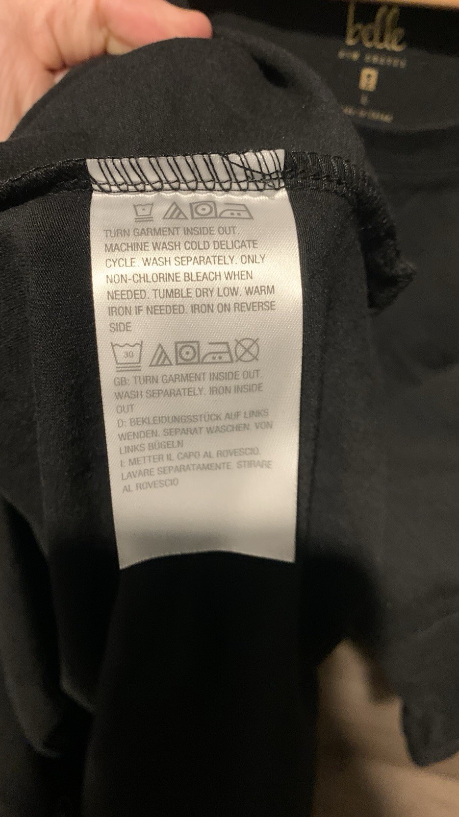 SIZE LARGE Belle® by Kim Gravel NEW Women’s Black T-Shirt Cotton Modal Blend