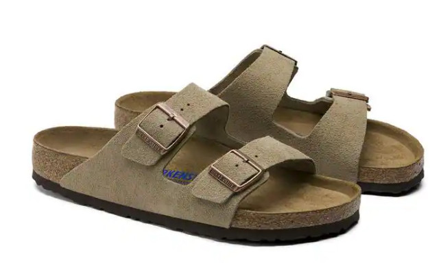 Birkenstock Arizona Soft Footbed Suede Leather Sandals Taupe-Mocha-Mink-Black