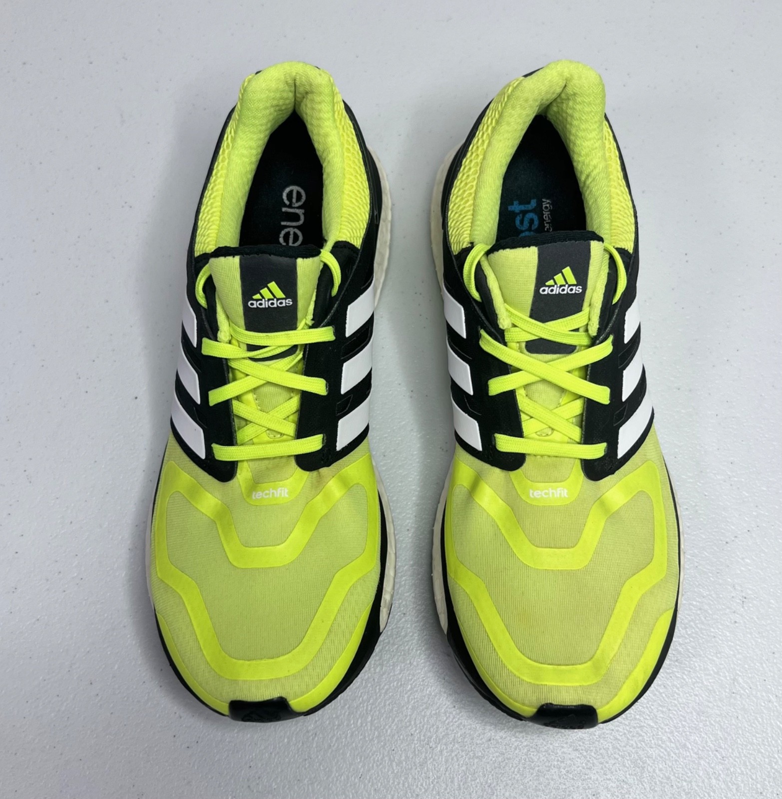 Adidas Energy Boost Running Shoes Sneakers Mens 8.5 Electric Yellow Volt Q34010