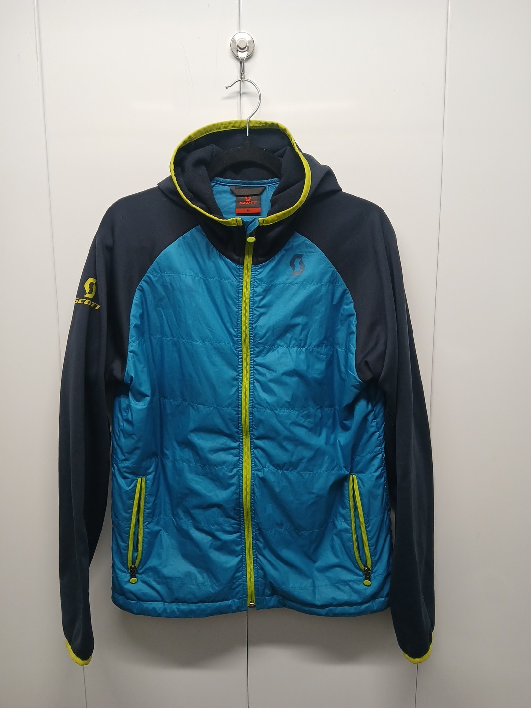 Scott Hybrid Softshell Jacket – Mens Sz M Blue Hooded Outdoor Gear