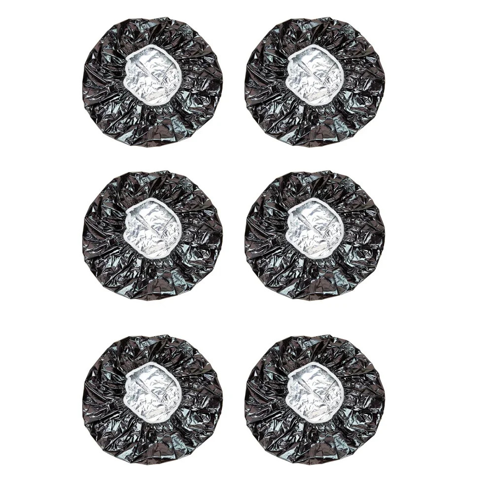 3/6pcs Rose Shower Cap Heat Insulation Aluminum Foil Insulation Hat Elastic Bath