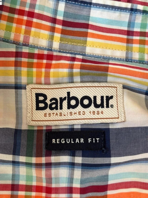 Barbour Mens Multicolour Check Button Down Shirt Regular Fit Size UK Medium