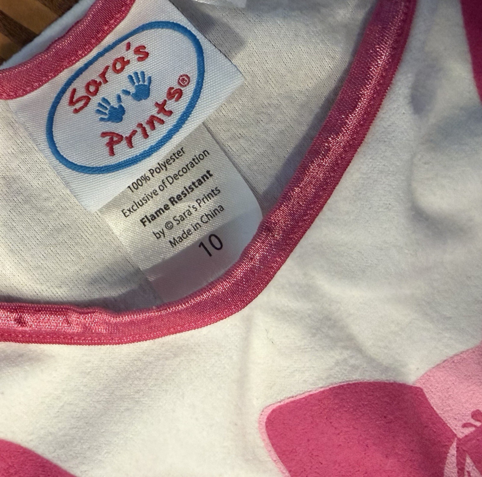 Sara’s Prints Pink Stripe Ballet Tutu Sleepwear Set Size 10 Girls