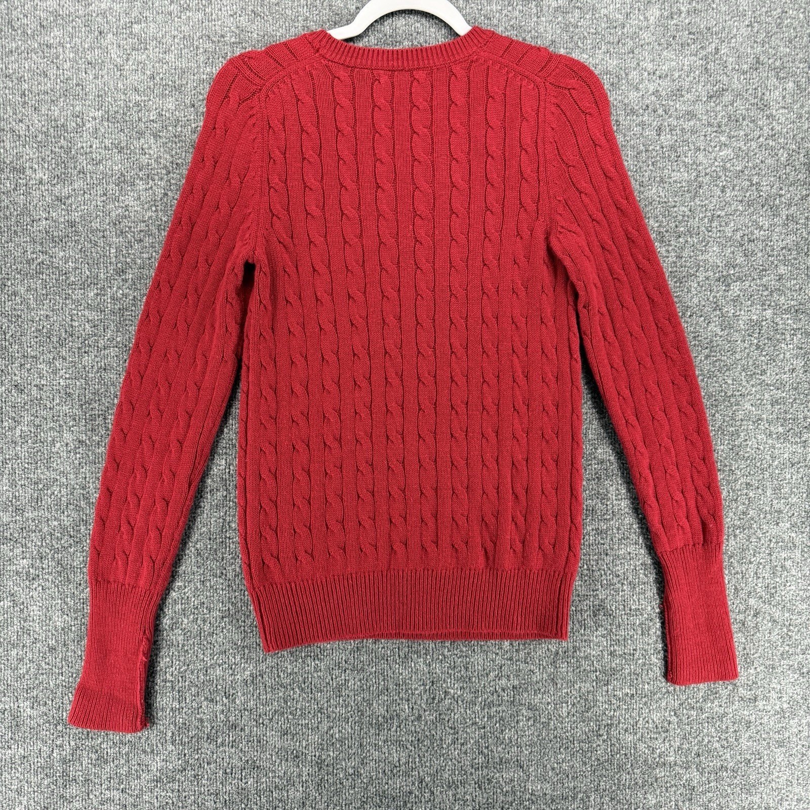 GAP Sweater Womens M Red Angora Rabbit Hair Blend Cable Knit Academia Preppy