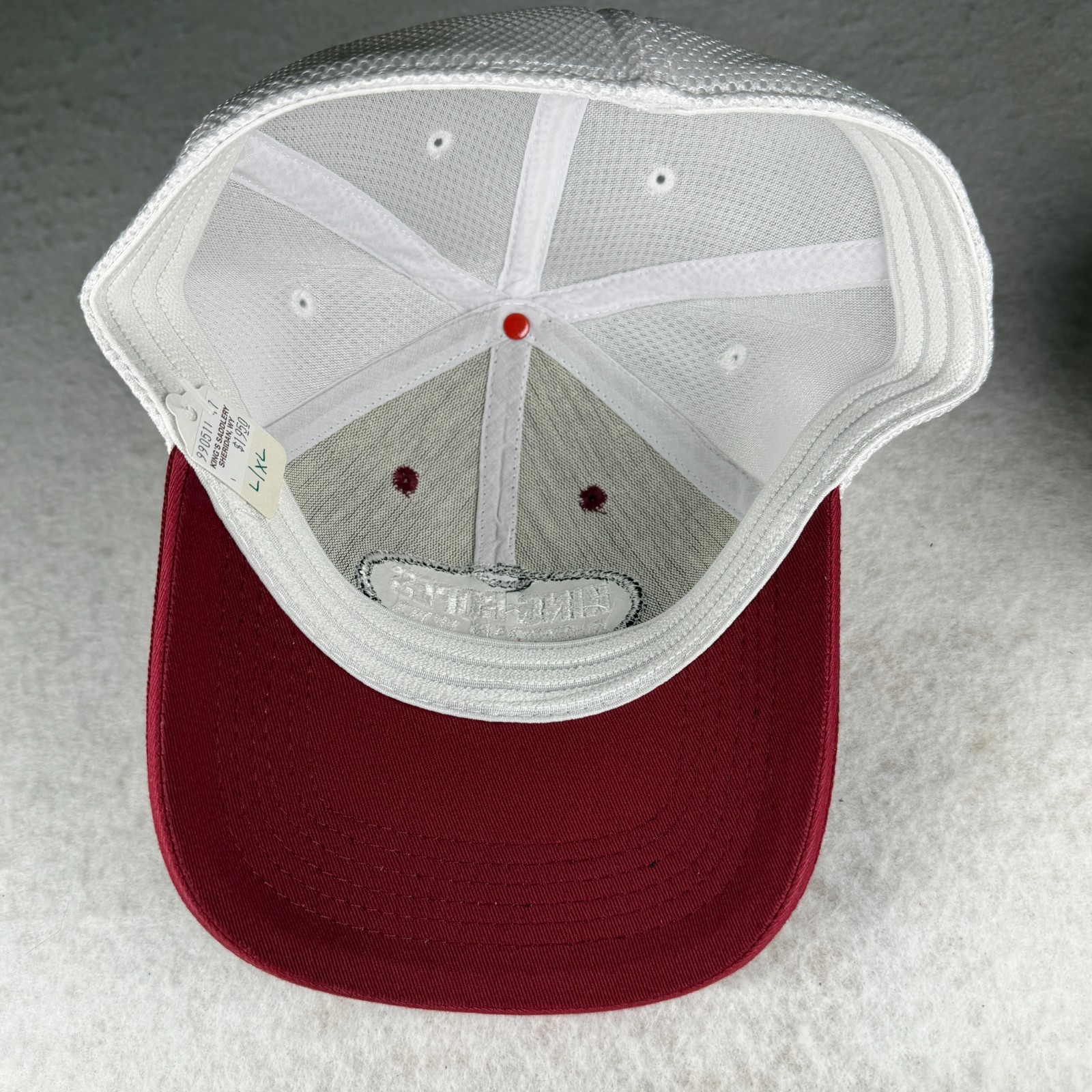 NWT King Ropes Sheridan Wyoming Hat Imperial Maroon White Mesh FitMax70 L/XL