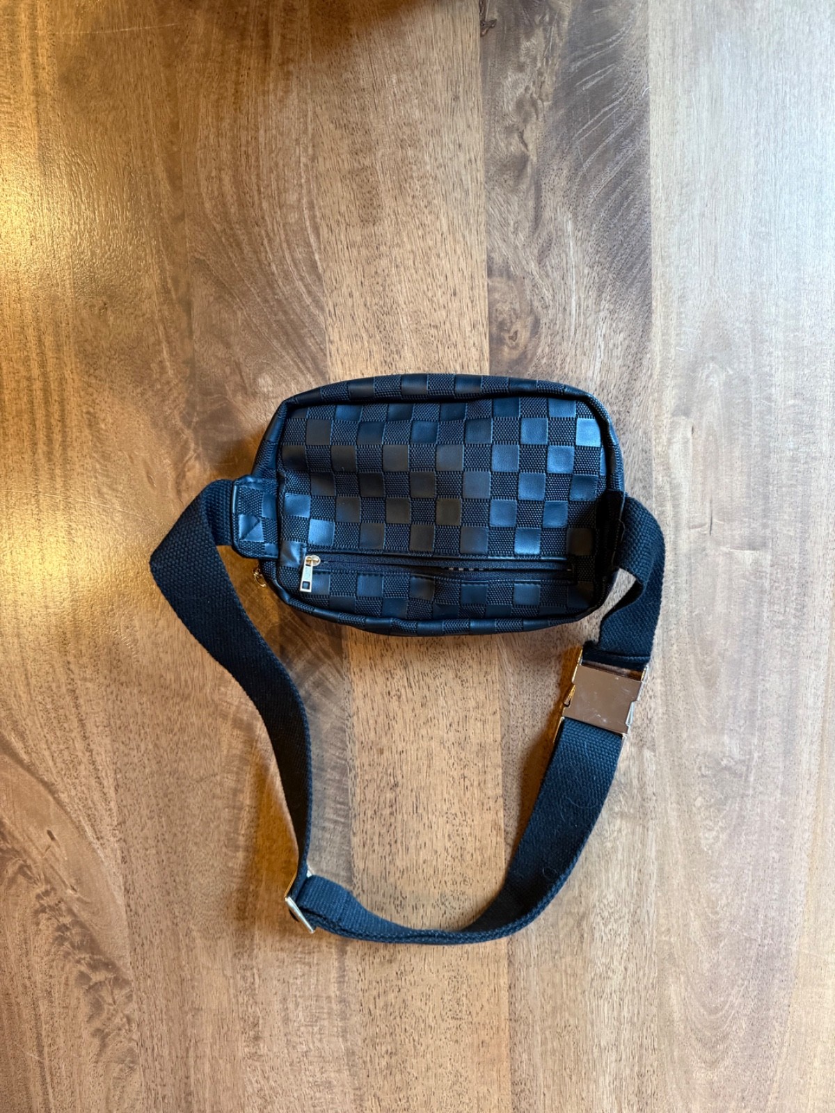 The Darling Effect Crossbody Bag In Urban check Black 100% Vegan Leather