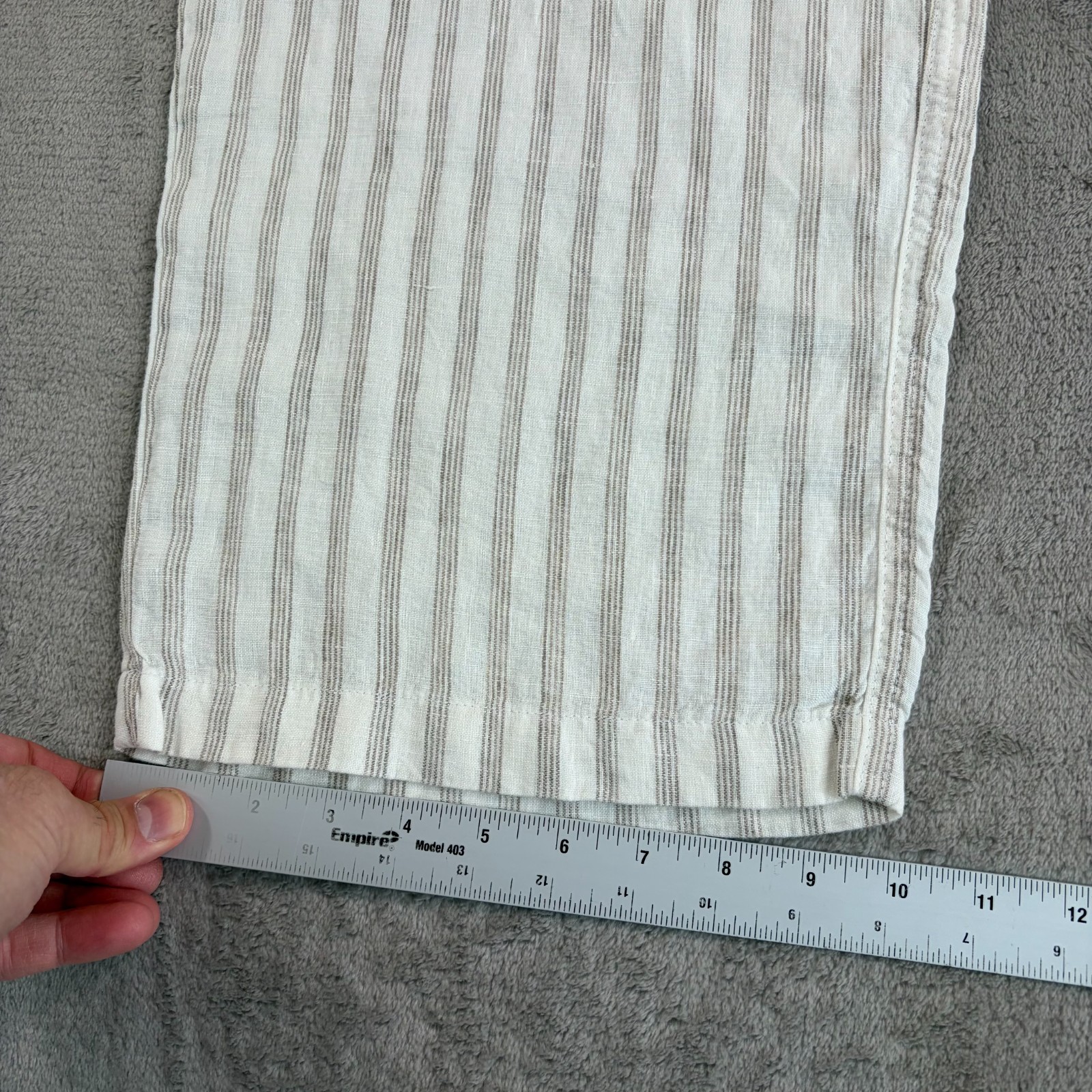 TODD SNYDER Relaxed 100% Linen Leisure Pants in White Striped Pleated NWT $198