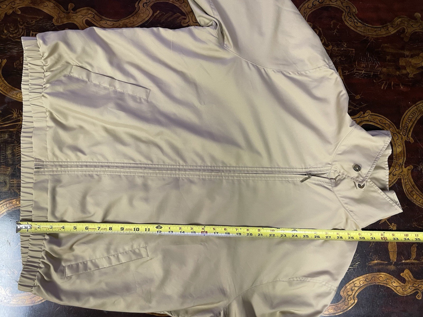 LL Bean Men Tan H2Off Full Zip Warm Up Jacket Plaid Flannel Lined Preppy XL Tall