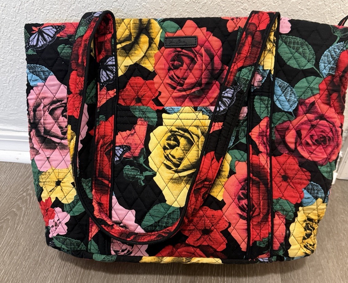 Vera Bradley Get Carried Away Tote Bag Havana Rose RARE Pristine Used