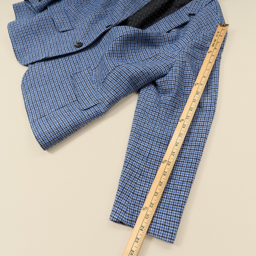 Talbots Aberdeen Wool Blend Blazer Womens Sz 18W Plus Blue Plaid Lined