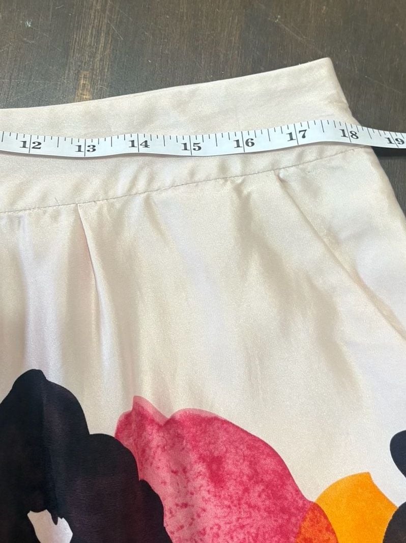 90’s Kelly & Diane Floral 100% Silk Skirt Size 16 Vintage