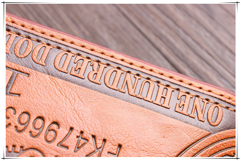 Men’s US 100 Dollar Bill Leather Bifold Card Photo Holder Wallet Handbag Purse
