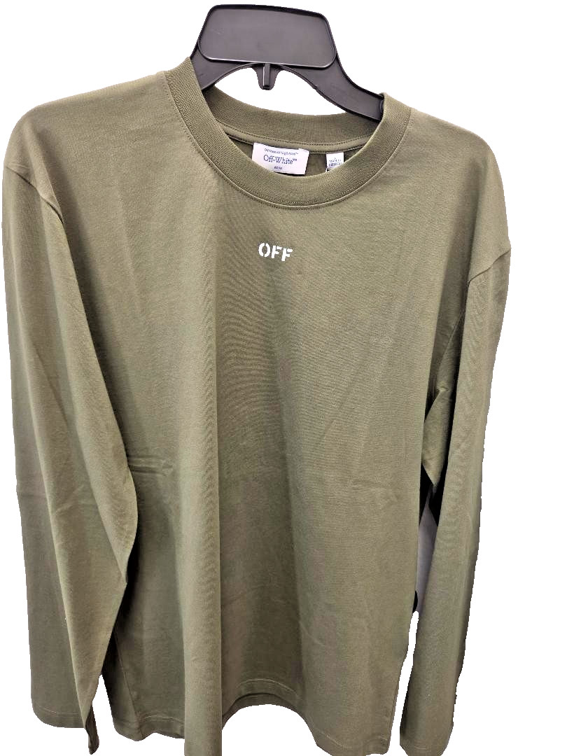 NEW Off-White Moss Stamp Skate Logo Crewneck Made in Portugal Sz L NWT $425
