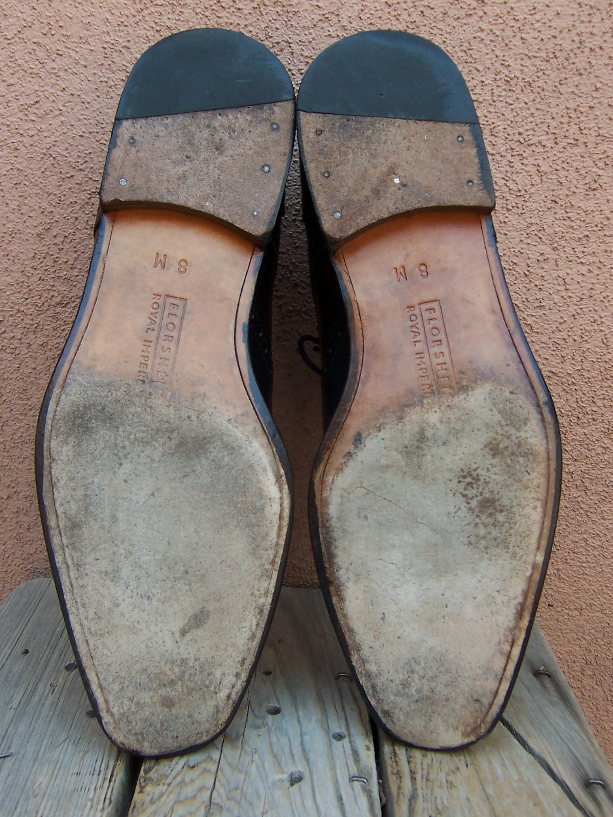 FLORSHEIM IMPERIAL Mens Casual Dress Shoes Black Leather Wingtip Oxfords Size 8M