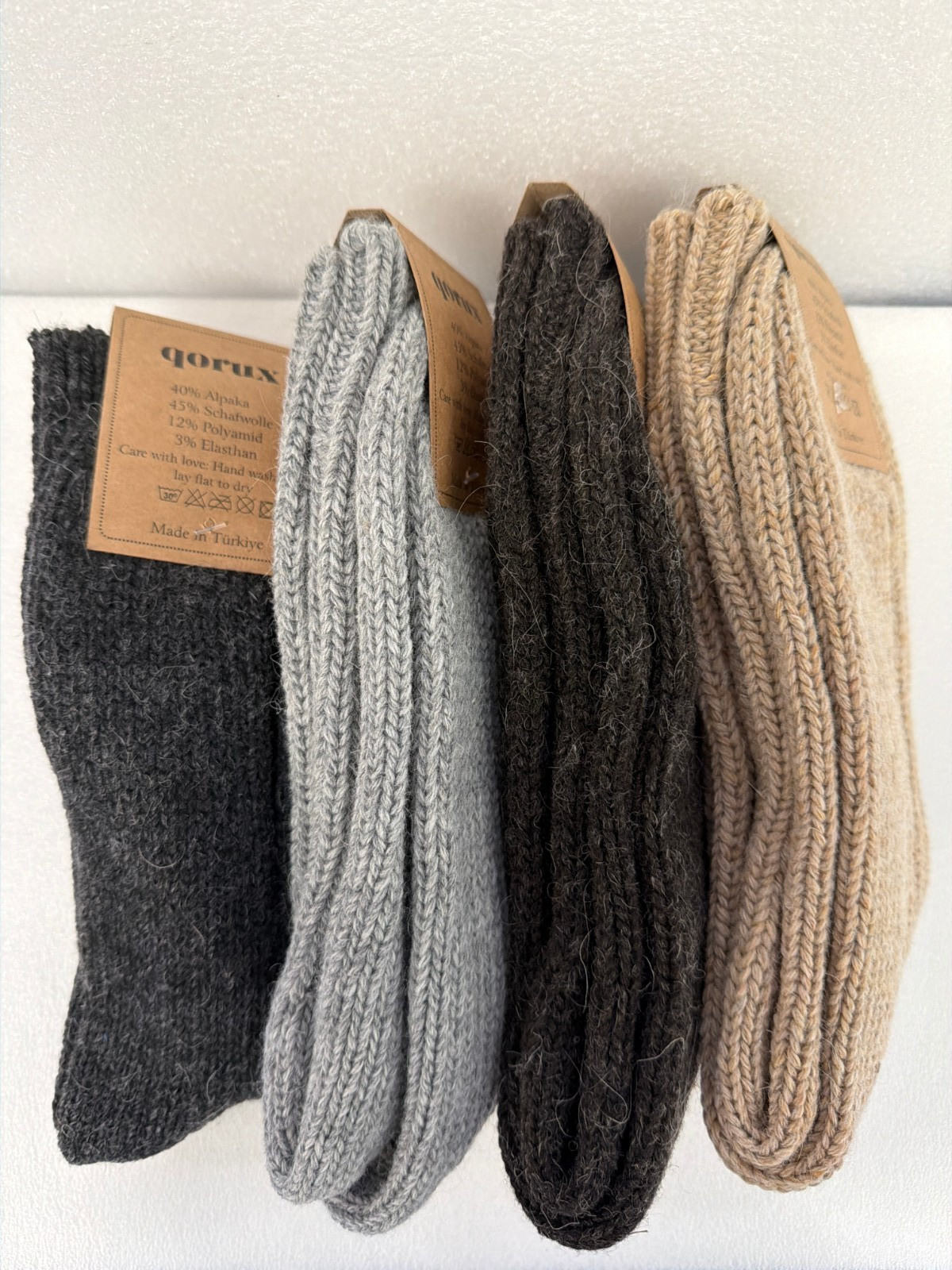 4 pairs alpaca wool socks thermal tick knitted winter socks for women & men