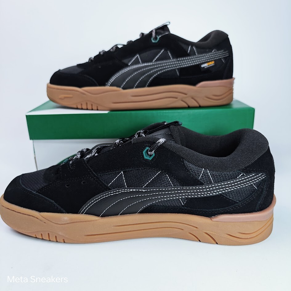 Puma US 11.5 Men’s Black Gum Green Retro Comfort Durable Skate 180 Cordura NIB