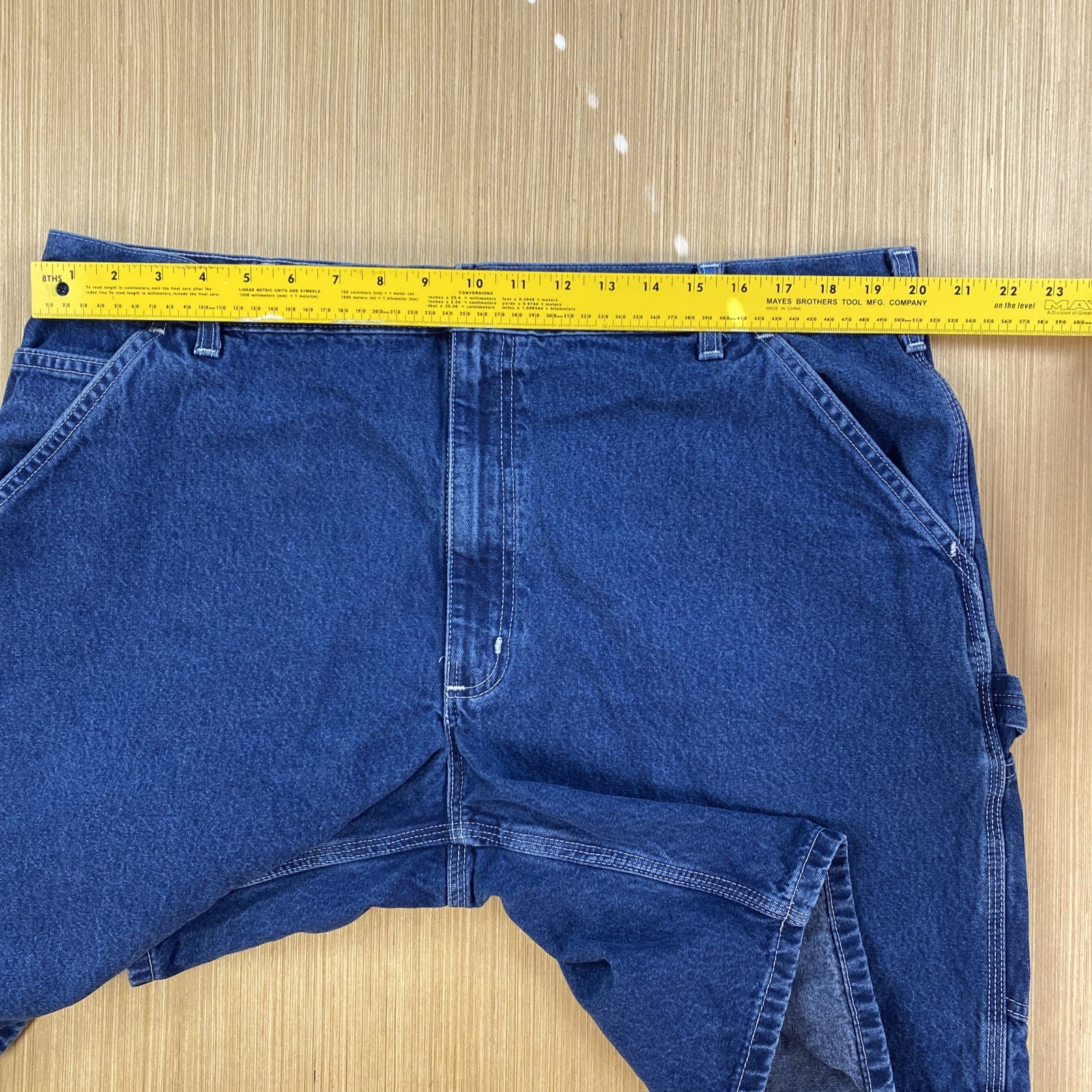 Carhartt Shorts Mens 42 Blue Jeans Denim B28 DST Carpenter Hammer Loop Workwear