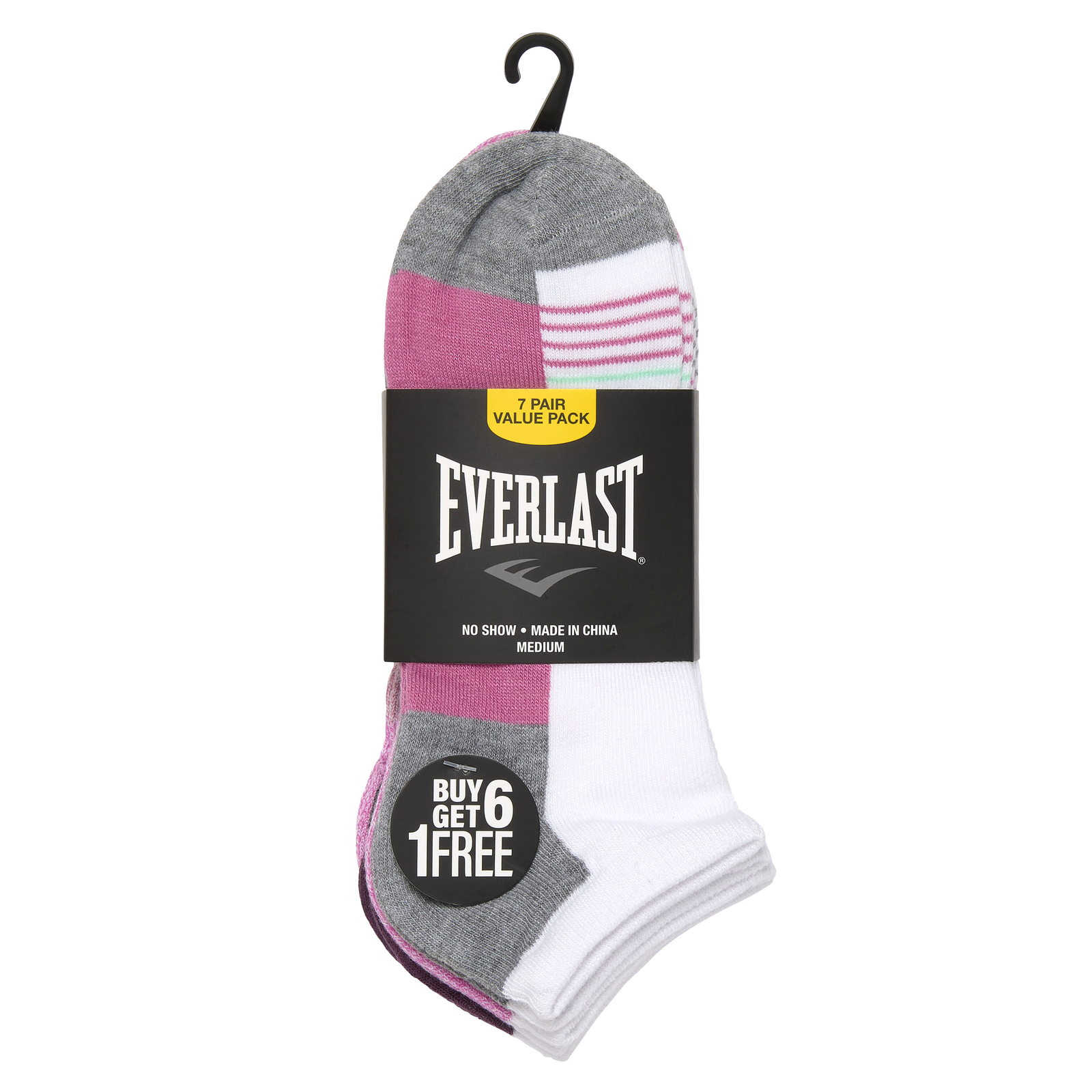 7-21 Pairs of Everlast Women’s Assorted Fashioned Low Cut Ankle No show Socks
