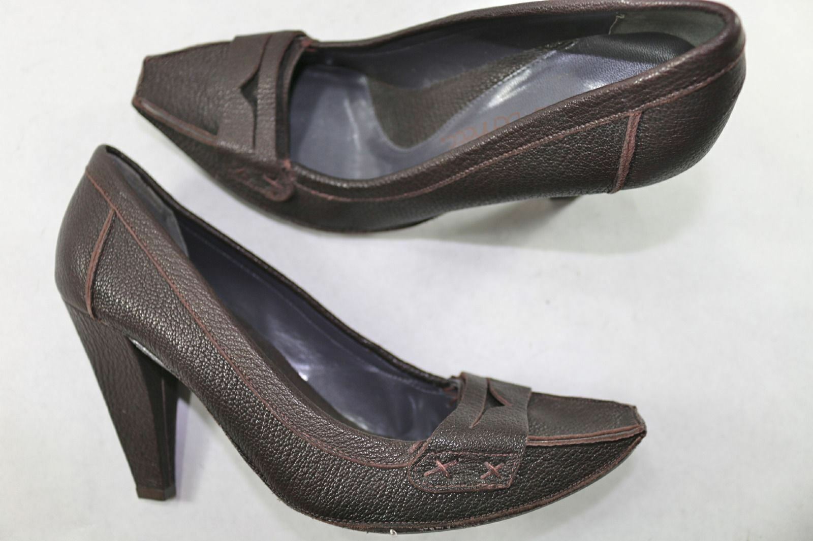 Womens Jessica Bennett Brown Grain Leather Pumps 8 M A290 jv