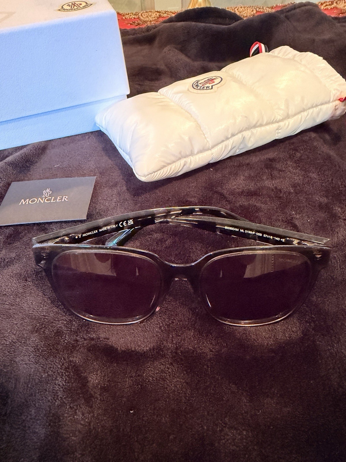 Moncler BIGBEAM ML 0108-08B Black Camo Rectangular Sunglasses 140mm
