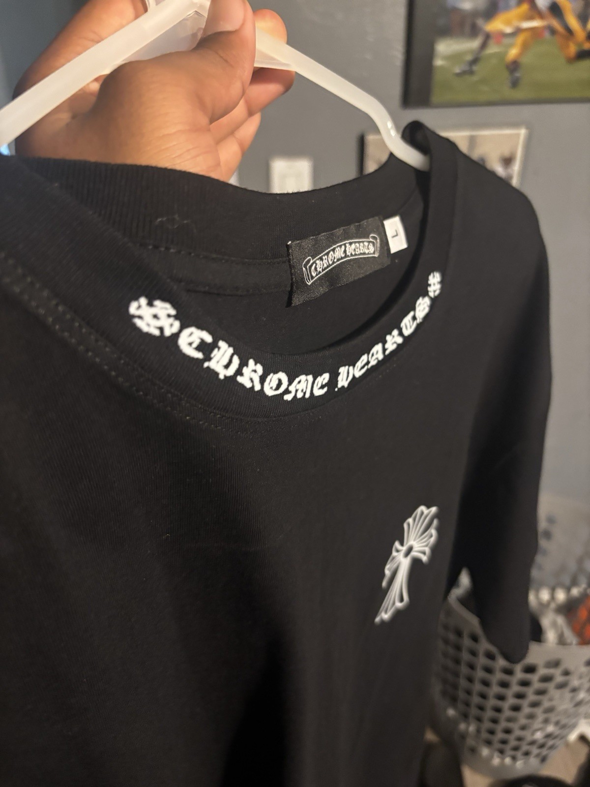 Chrome Hearts Men’s Black Graphic Logo Crew Neck Short Sleeve T-Shirt Size L