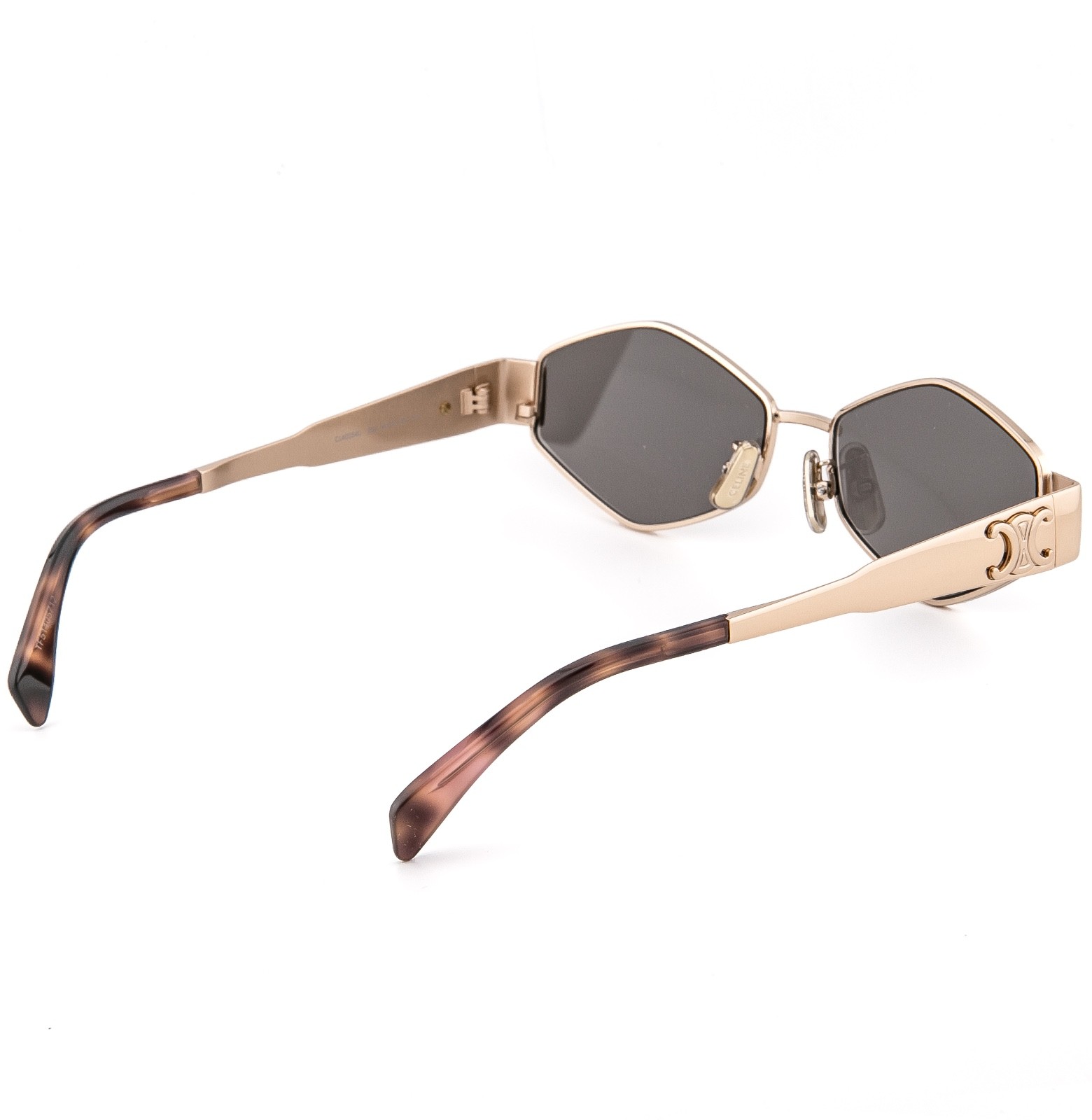 CELINE CL40254U 40254 METAL TRIOMPHE Rose Gold Oval Unisex Sunglasses 28A