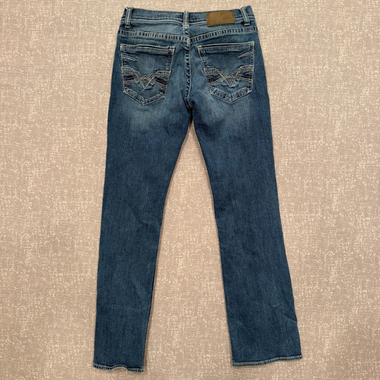 BKE Aiden Mens Straight Leg Jeans 28×32 Medium Wash Blue Denim Stretch