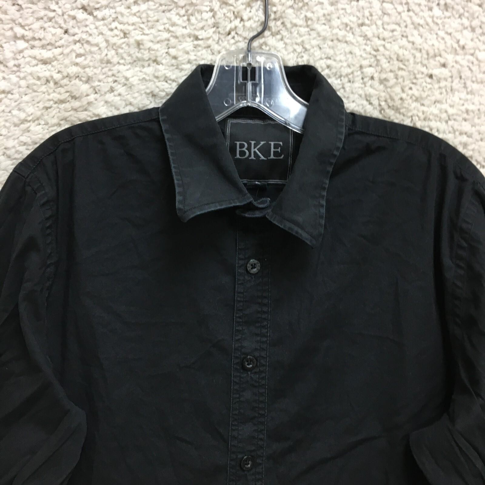 Buckle BKE Button Up Shirt Medium Adult Black Contour Fit Long Sleeve Mens M