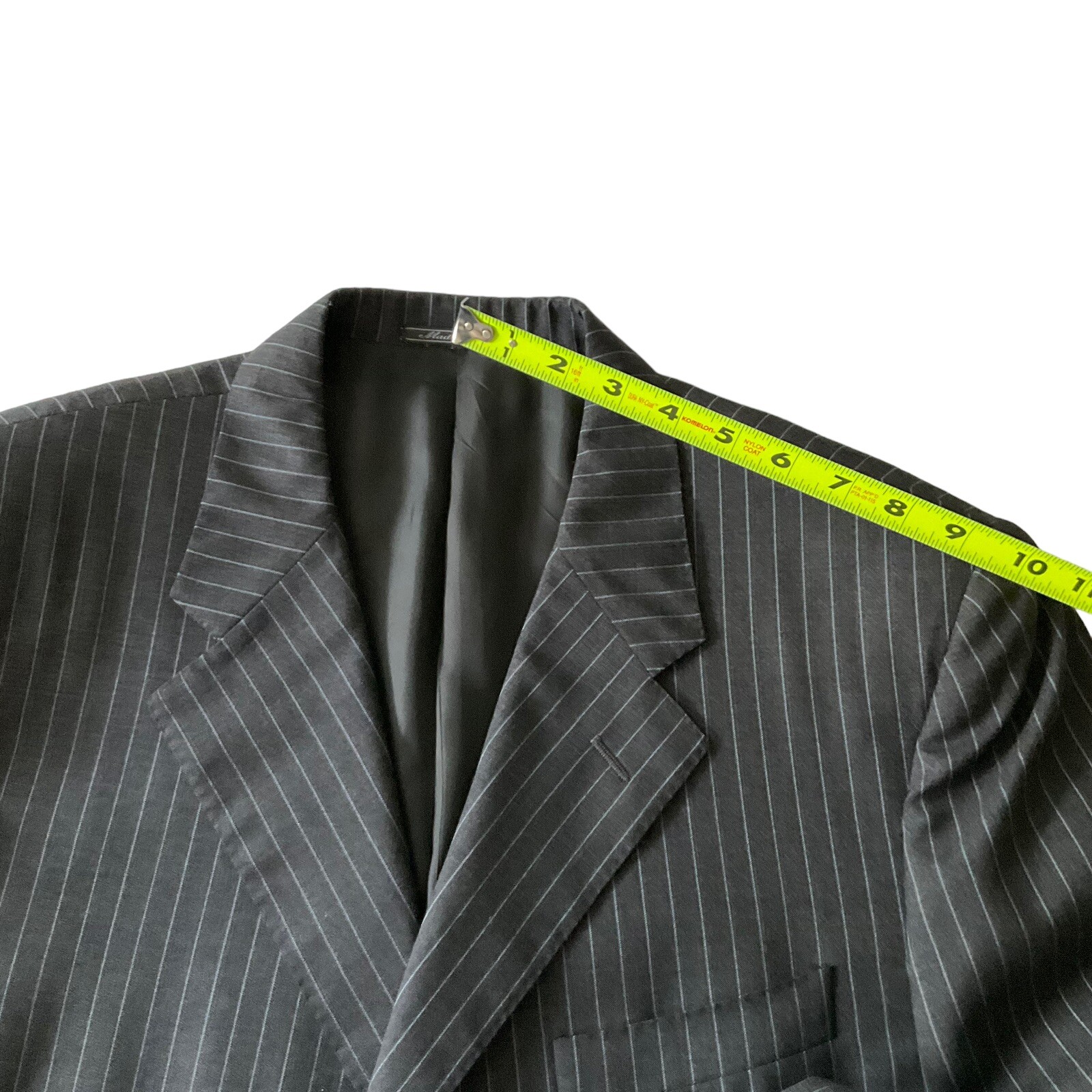 Corneliani 42L Merino Wool Suit Gray Stripe Super 120s Pants 34/32 Made In Italy
