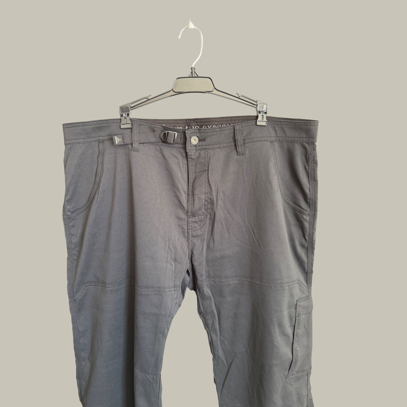 Prana Stretch Zion Pants Mens 40×30 Black Charcoal Cargo Hiking Climbing Utility