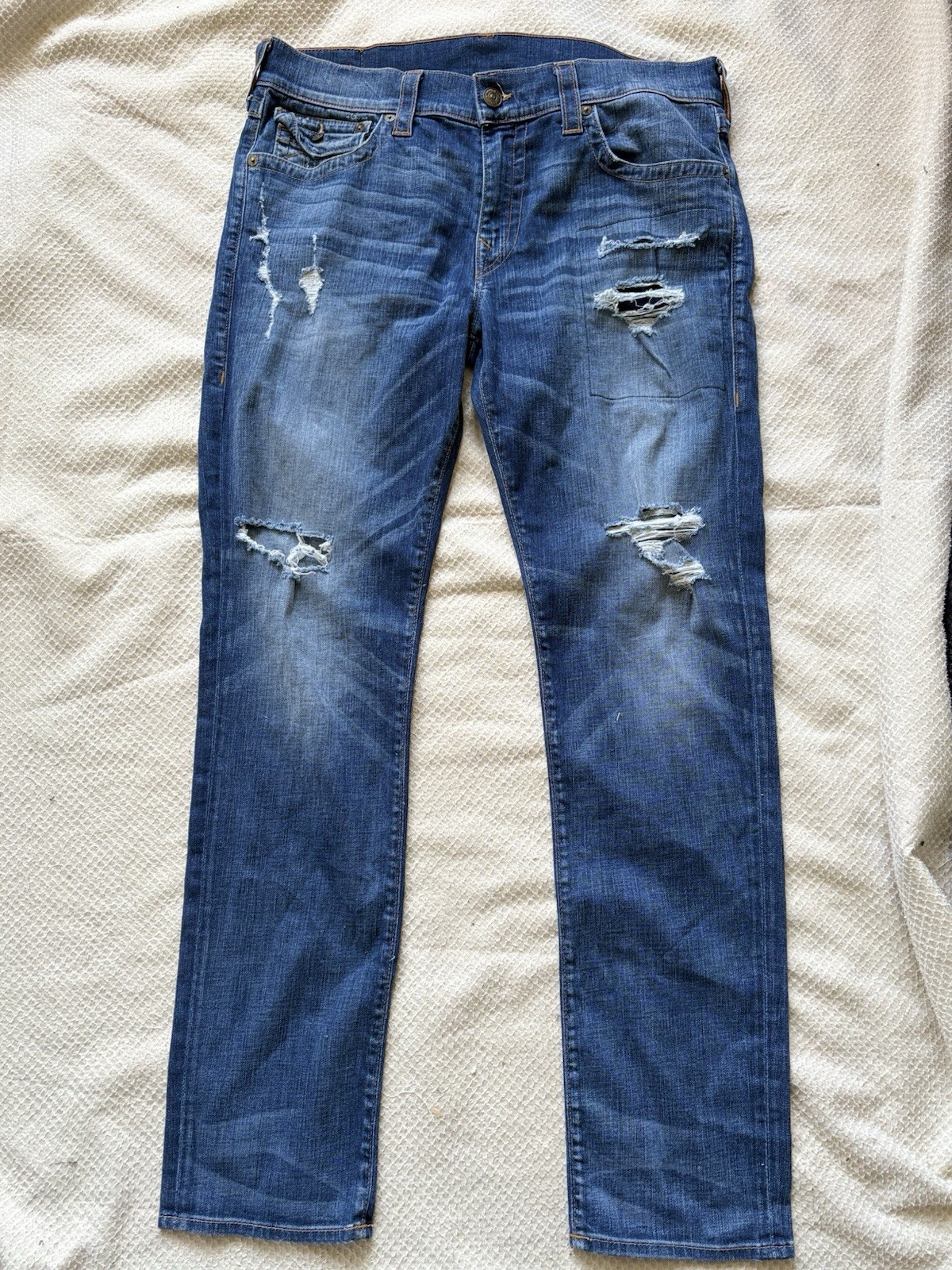 Mens True Religion Jeans Relaxed Slim Size 38 Blue